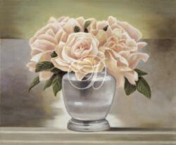 Roses In A Silver Vase