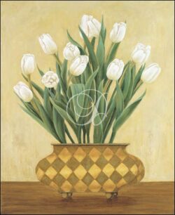 Tulips In Checkered Vase