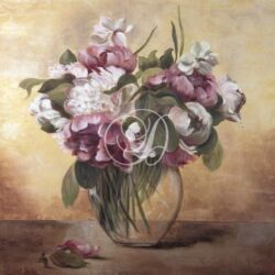 Peonies In A Glass Vase